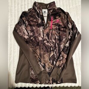 Mossy Oak Women's Camouflage Top - Brown and Pink Accents